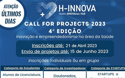CALL FOR PROJECTS – 4.ª edição do H-INNOVA – HEALTH INNOVATION HUB